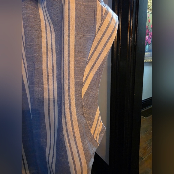 Lee Cap Sleeves Blue and White Striped Button Down Shirt Size 2x - Picture 5 of 7